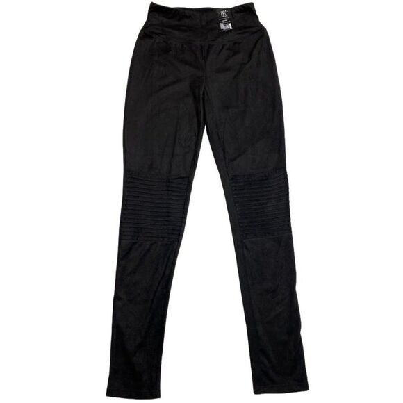 INC Leggings Women's SMALL Black Faux Suede Moto-Accent Super Stretch NEW - Picture 3 of 11
